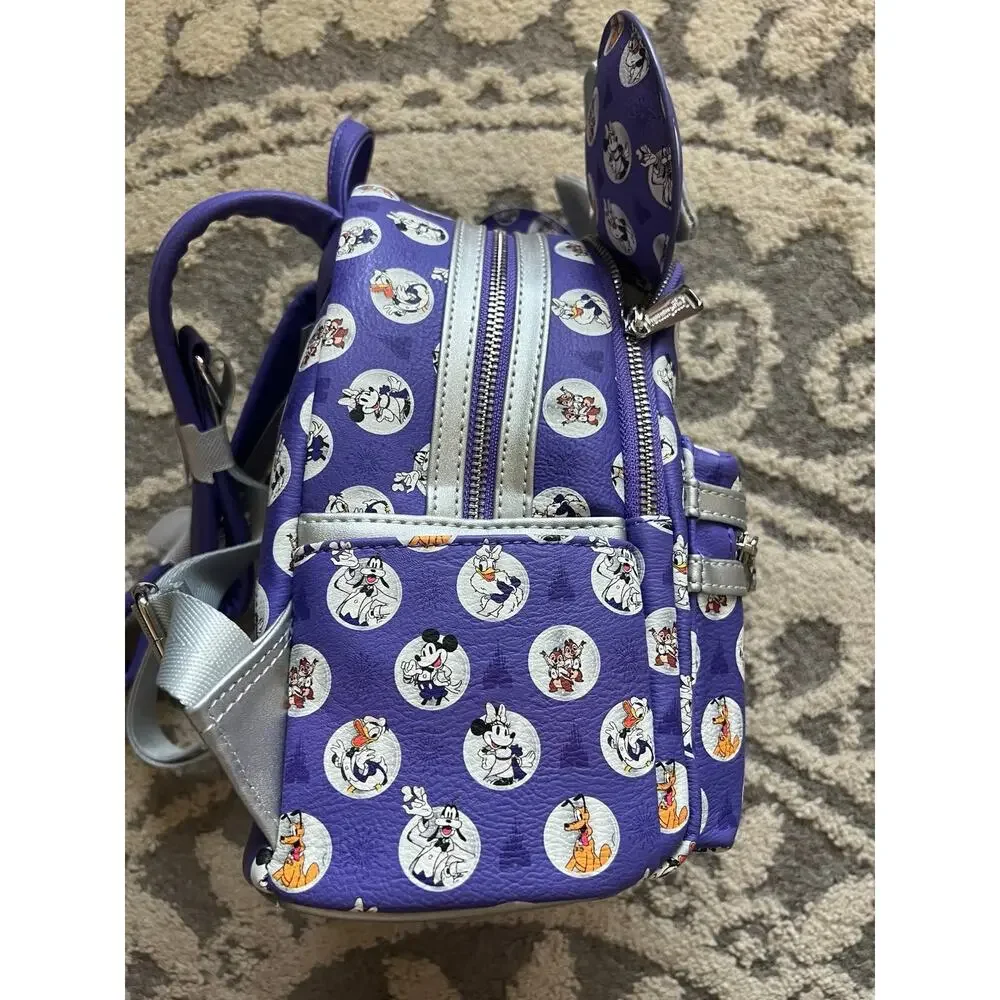 NWT❤️DISNEY 100 MICKEY AND FRIENDS POLKA DOT LOUNGEFLY BACKPACK & EARS SET